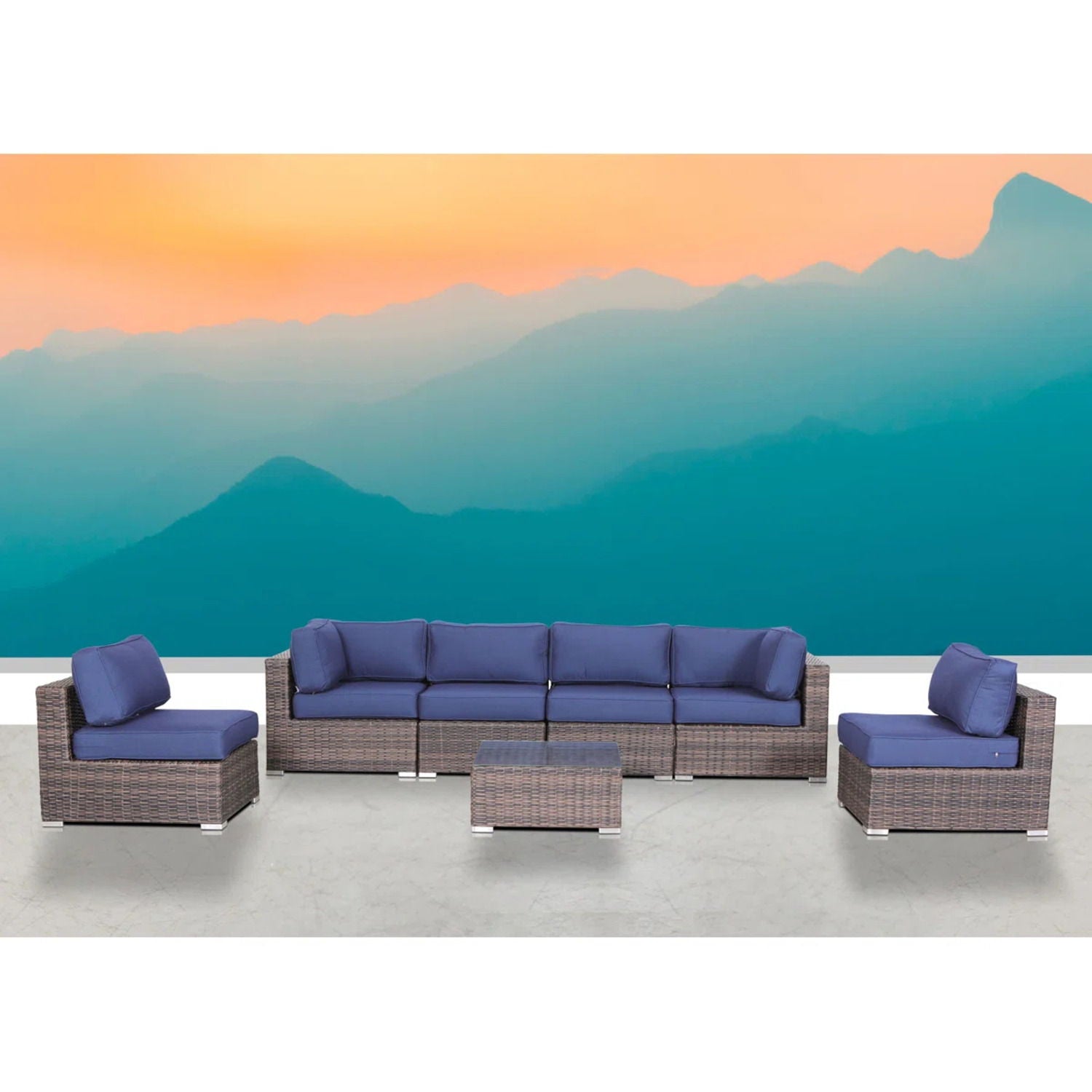 Outdoor Wicker Seating Group With Cushions LSI Patio Furniture