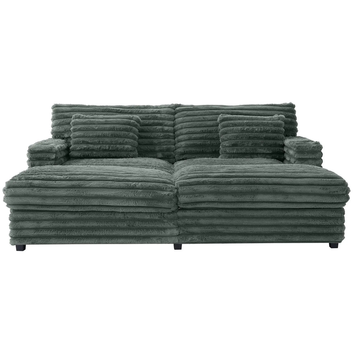 Oversized Double Chaise Lounge Sofa With USB Ports And Cup Holders Hearth and Haven