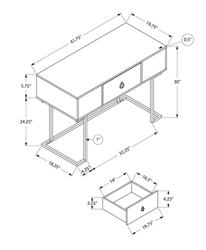 Computer Desk For Home Office, Glossy, Storage Drawer 8th Street