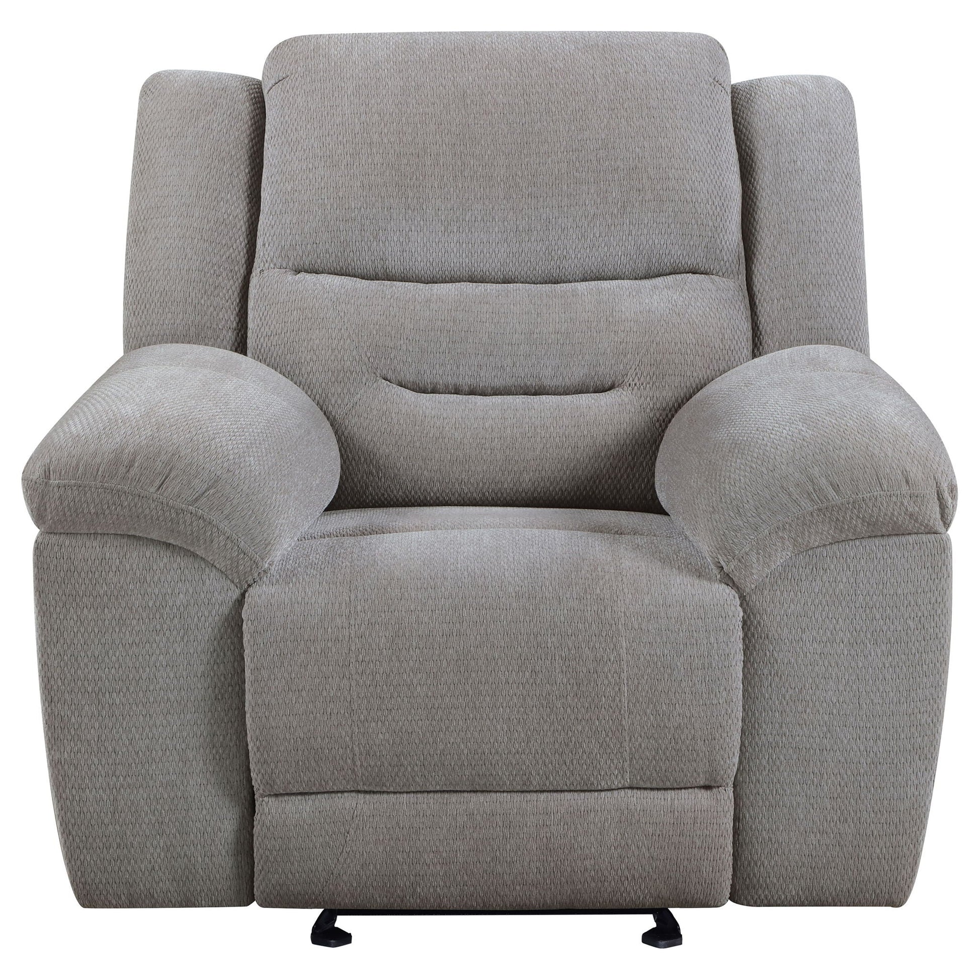 Sebring - Upholstered Glider Recliner Chair With Manual Recline And Smooth Gliding Motion - Gray Furniture Max