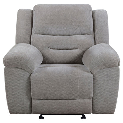 Sebring - Upholstered Glider Recliner Chair With Manual Recline And Smooth Gliding Motion - Gray Furniture Max