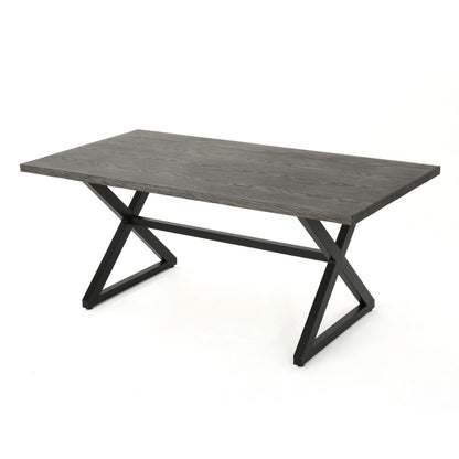 Rolando - Outdoor Aluminum Dining Table With Steel Frame Noble House