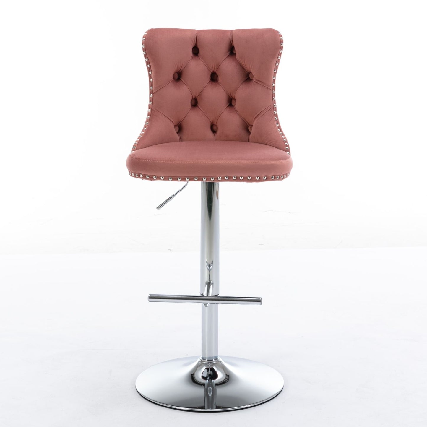 Swivel Velvet Barstools Adjusatble Seat Height From 25-33", Modern Upholstered Chrome Base Bar Stools With Backs Comfortable Tufted For Home Pub And Kitchen Island (Set of 2) Home Essentials