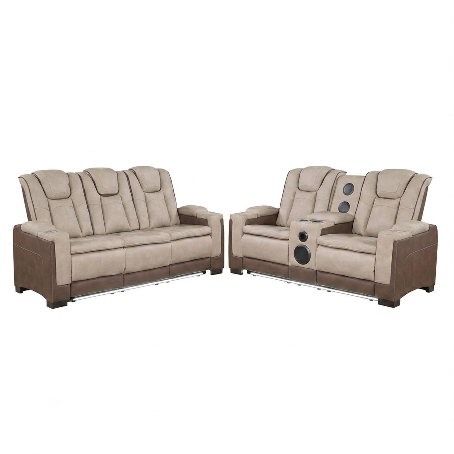 Bruno - Power Reclining Living Room Set With LED Lighting Matrix Furniture Group