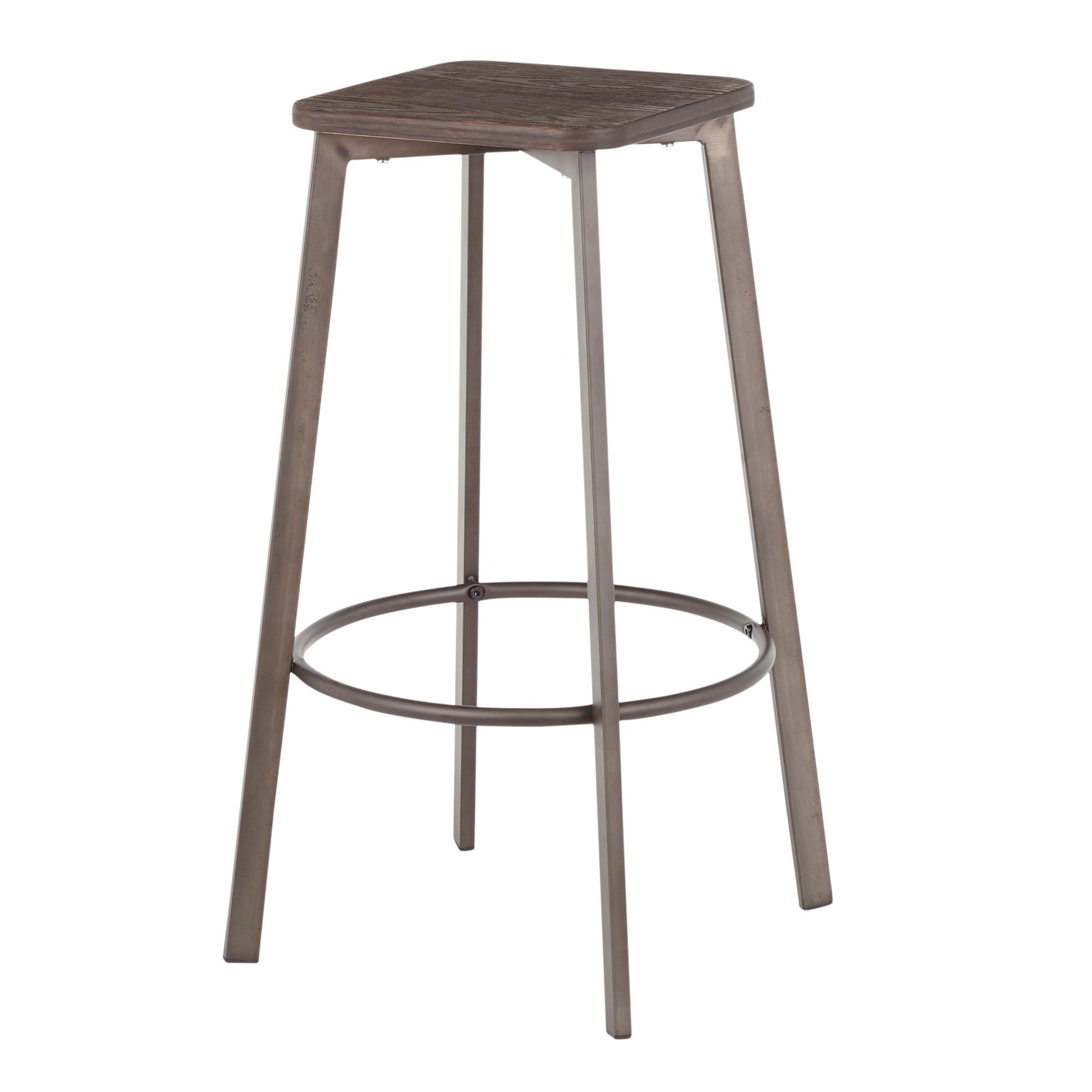Clara - Industrial Square Barstool (Set of 2) - Espresso Lumi Source