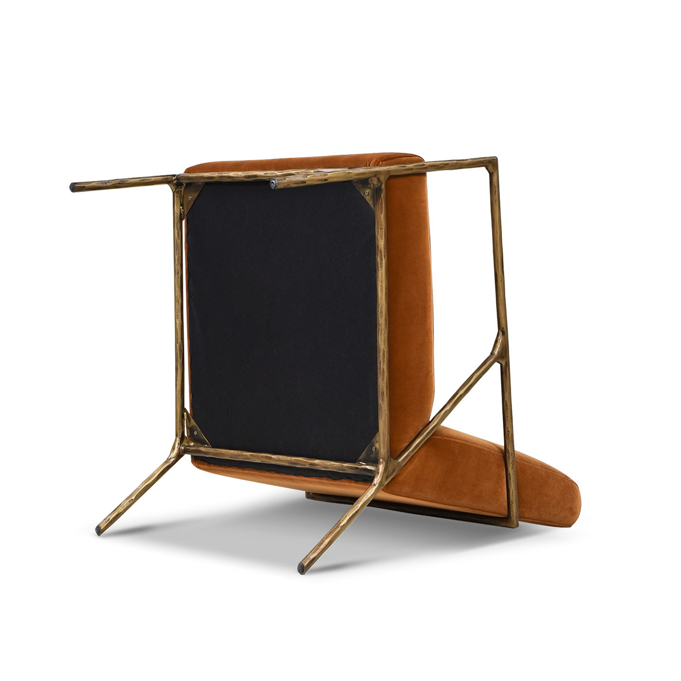 Aerin - Hammered Brass Upholstered Accent Arm Chair Jennifer Taylor Home