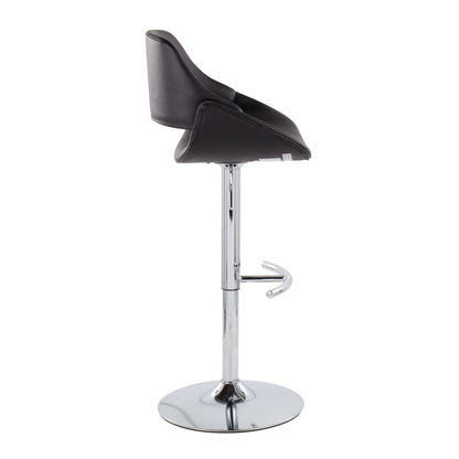 Fabrico - Contemporary Adjustable Bar Stool With Rounded T Footrest (Set of 2) Lumi Source
