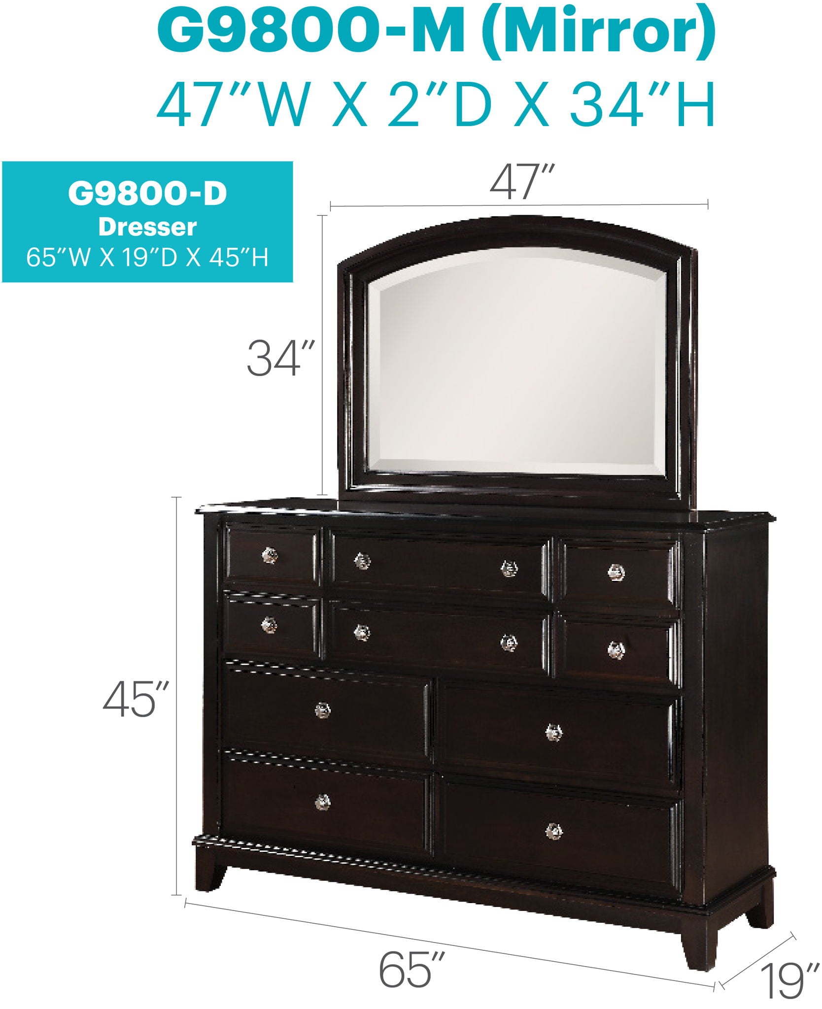 Ashford - Dresser - Cappuccino Glory Furniture