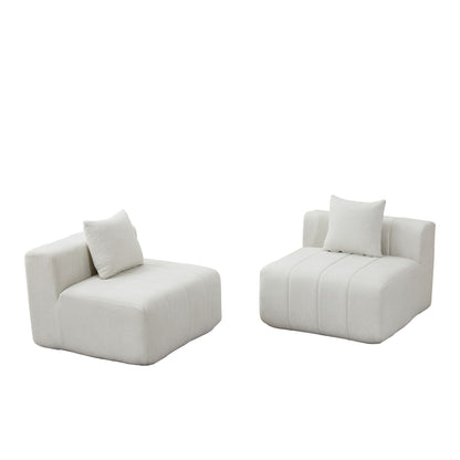 Modular Sectional Sofa With 2 Pillows, Symmetrical Design Home Essentials