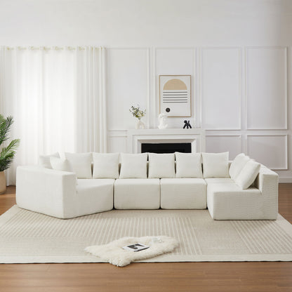 L - Shaped Modular Sofa With Deep Seat And 11 Pillows Home Essentials