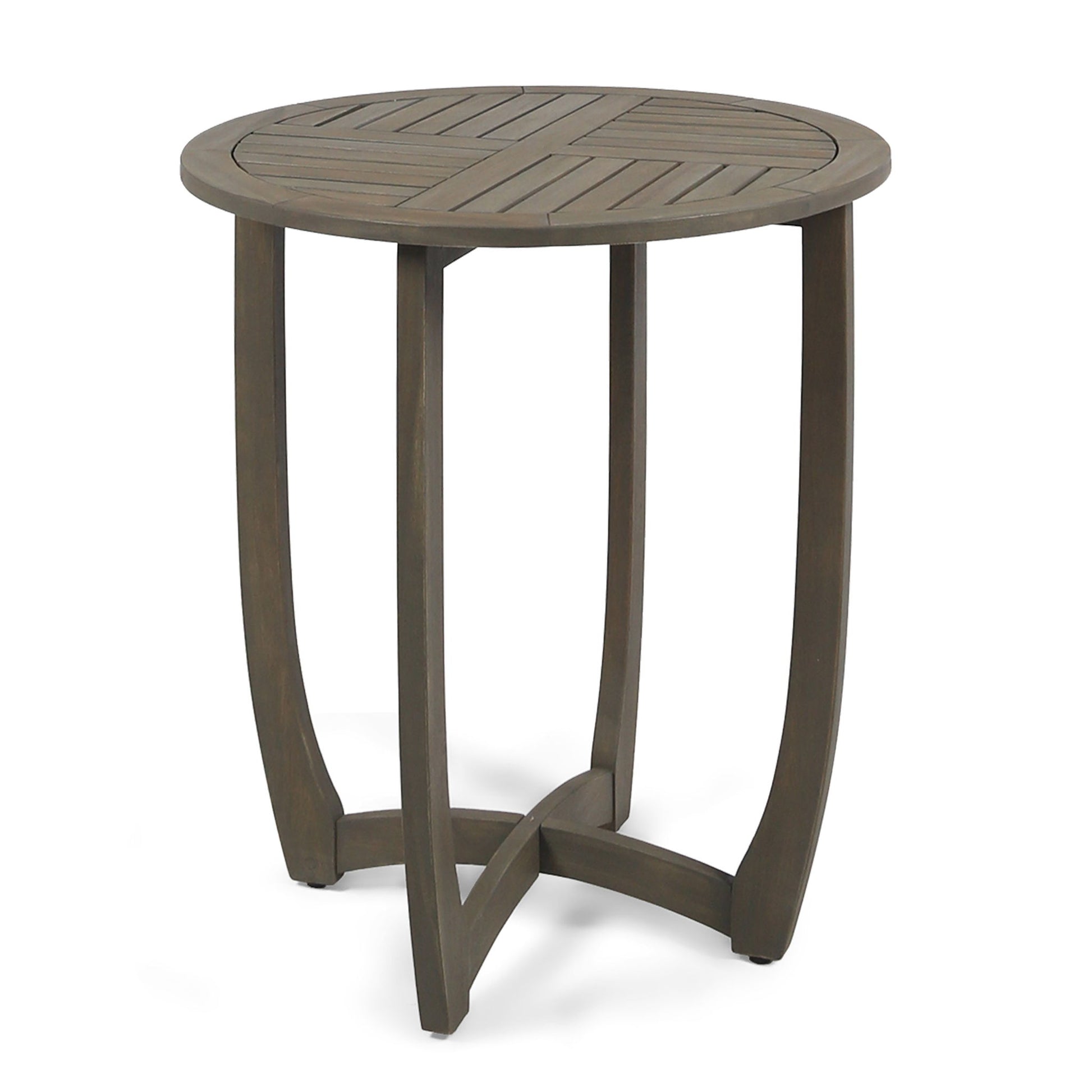 Hermosa - Rustic Circular Bistro Table - Gray Noble House
