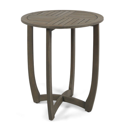 Hermosa - Rustic Circular Bistro Table - Gray Noble House