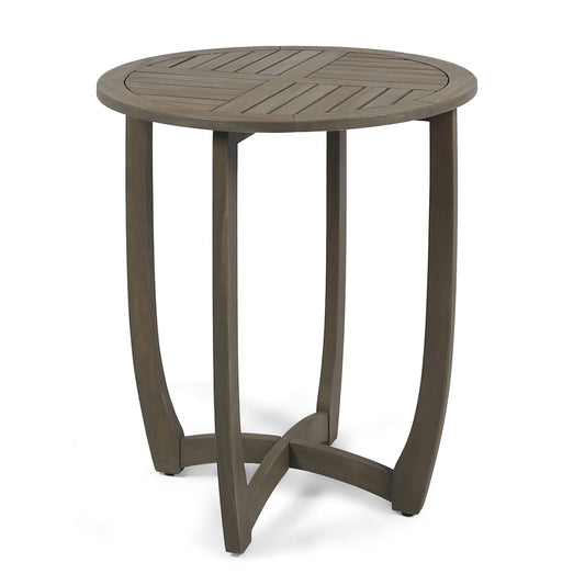 Hermosa - Rustic Circular Bistro Table - Gray Noble House