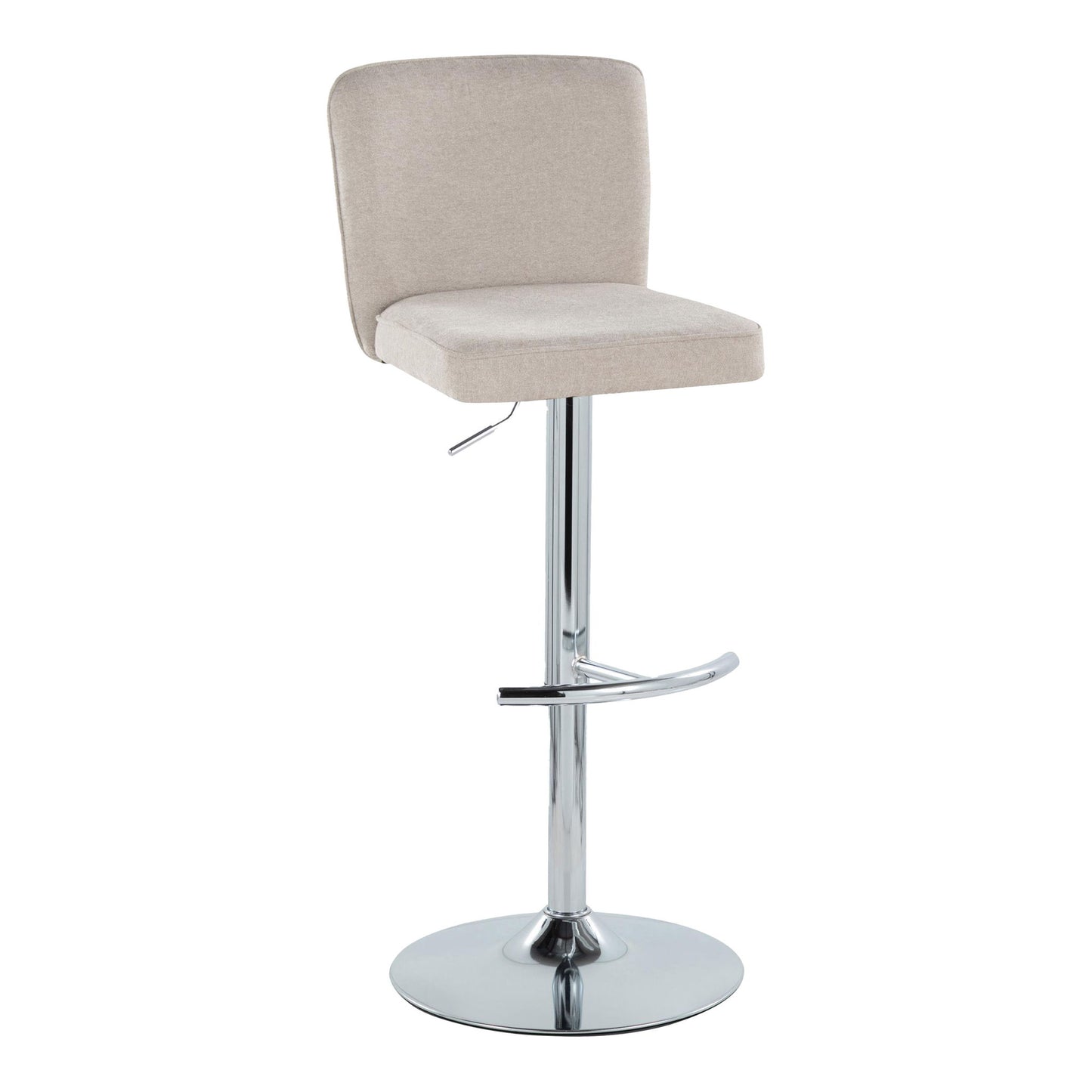Henry - Contemporary Adjustable Barstool With Swivel & Rounded T Footrest (Set of 2) Lumi Source
