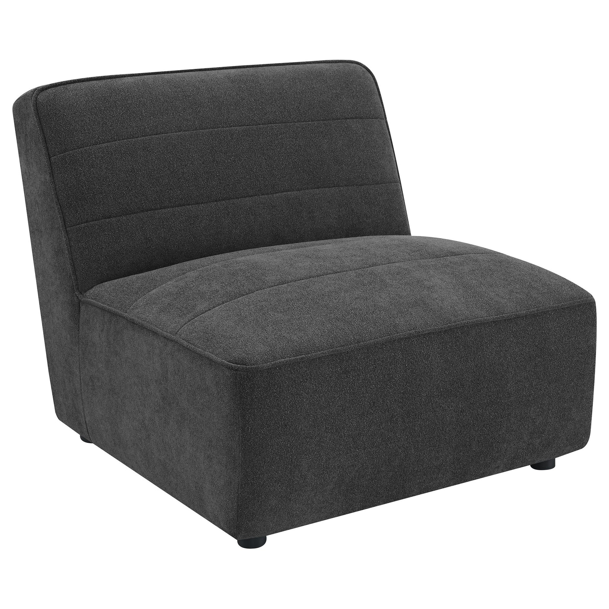 Ortega - Upholstered Armless Chair - Charcoal Furniture Max