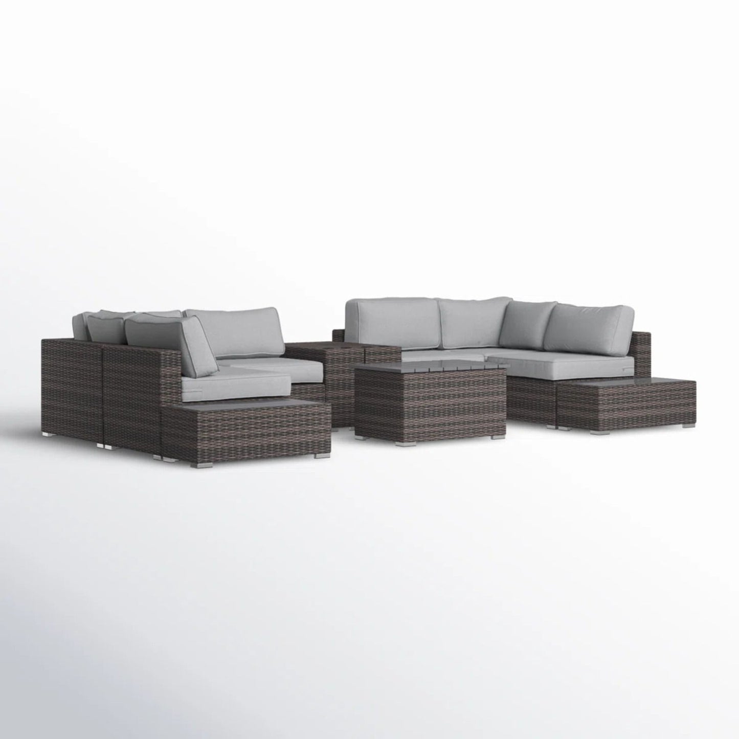 Wicker Sectional Seating Group With Plush Cushions LSI Patio Furniture