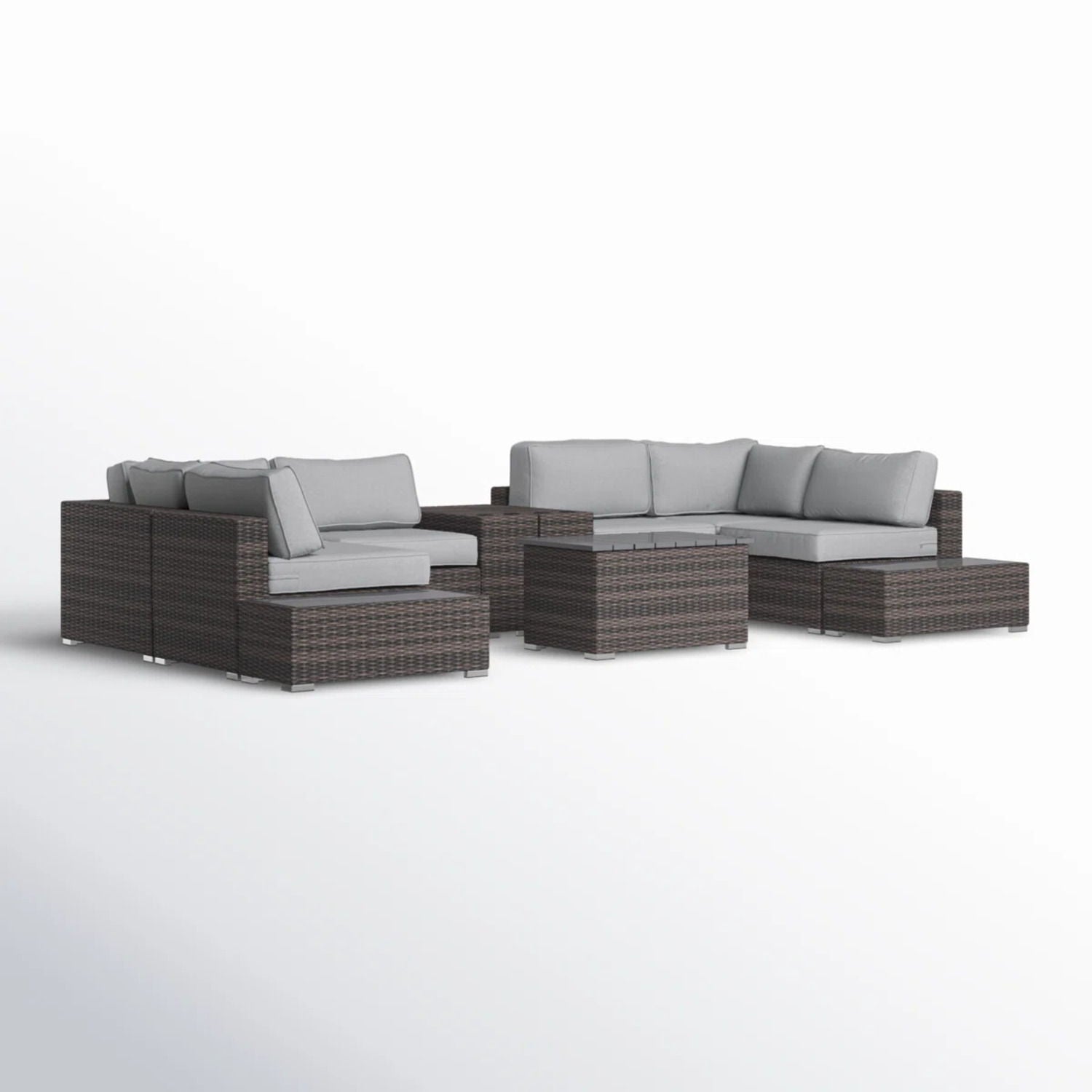 Wicker Sectional Seating Group With Plush Cushions LSI Patio Furniture