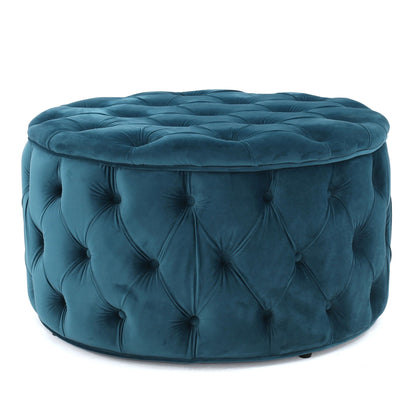 Modern Glam Ottoman Velvet Noble House