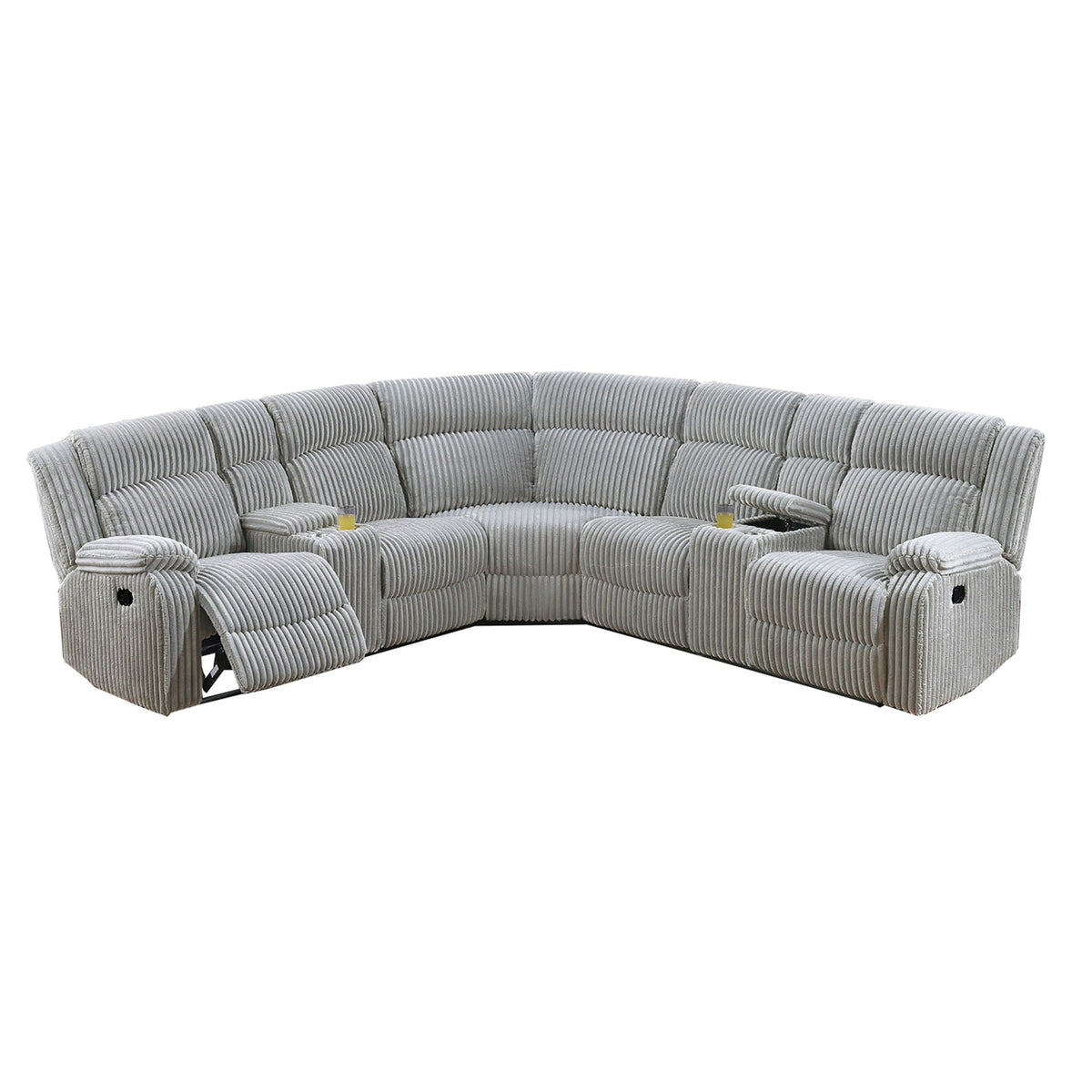 Power Motion Sectional LAF / RAF Loveseat With Console Cup Holders Home Essentials