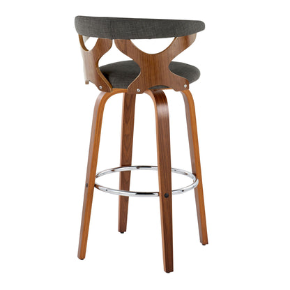 Gardenia - Mid Century Modern Fixed Height Barstool With Swivel With Round Footrest (Set of 2) Lumi Source