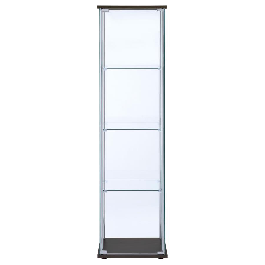 Bellatrix - 4-Shelf Clear Glass Curio Cabinet CoasterEveryday