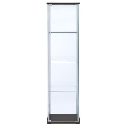 Bellatrix - 4-Shelf Clear Glass Curio Cabinet CoasterEveryday
