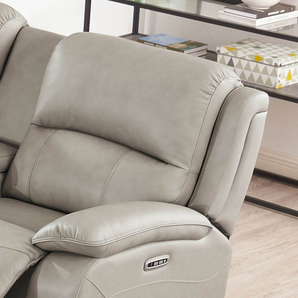 Westminster - Power Headrest Zero Gravity Reclining Loveseat With Console - Stone Gray