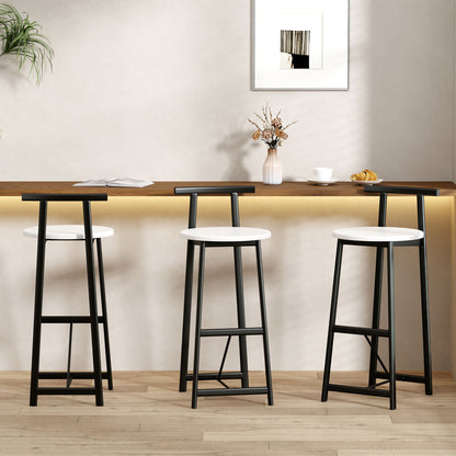 Modern Bar Stools With Backrest For Kitchen (Set of 3) Home Essentials