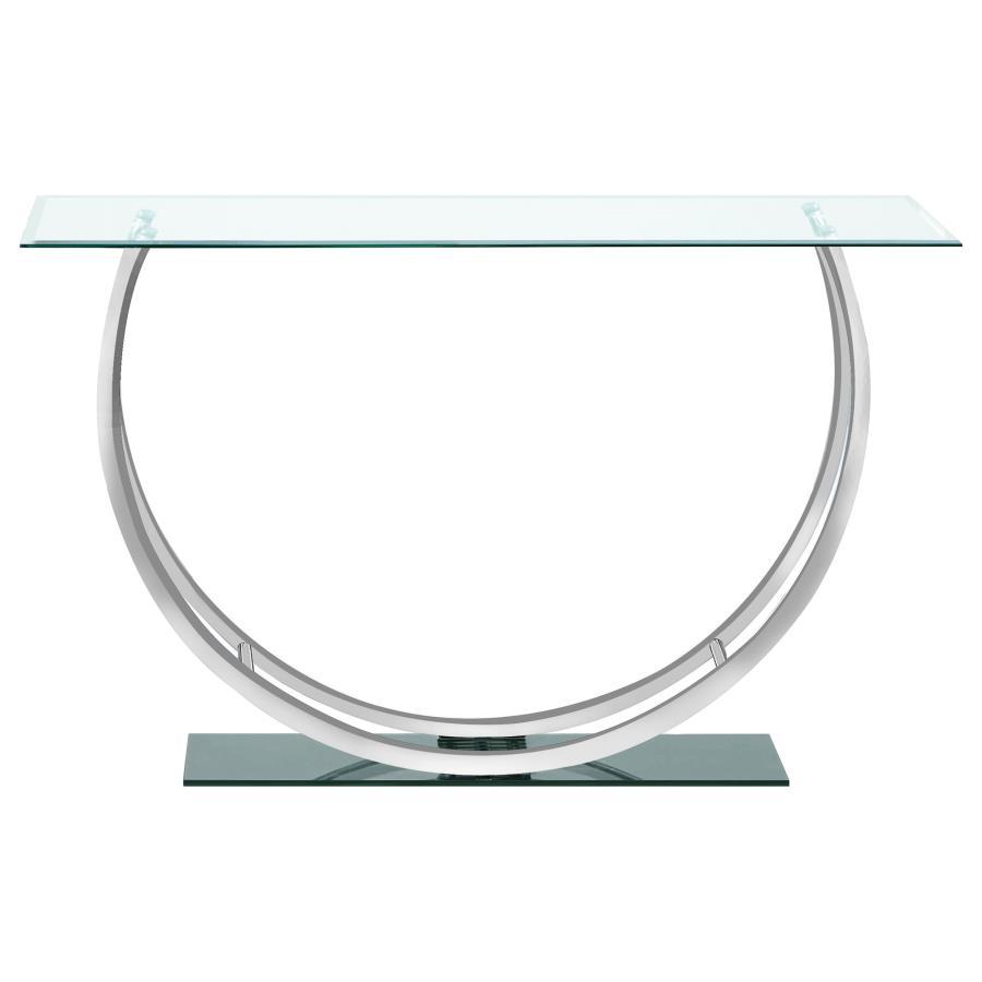 Danville - Rectangular U-Shaped Glass Top Table CoasterEssence