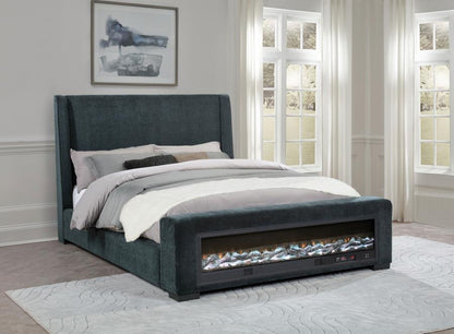 Preston - Upholstered Audio Flame Visualizer Bed Coaster Fine Furniture
