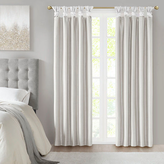 Emilia - Twist Tab Total Blackout Window Curtain - White