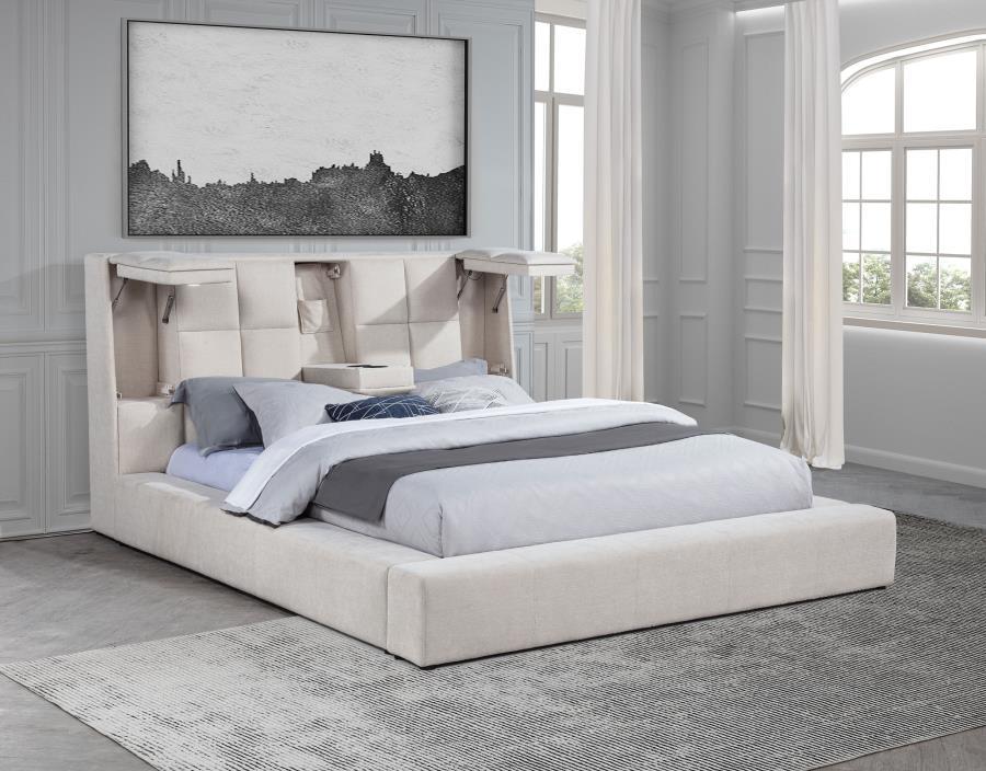 Dreux - Upholstered Panel Platform Bed Coaster Fine Furniture