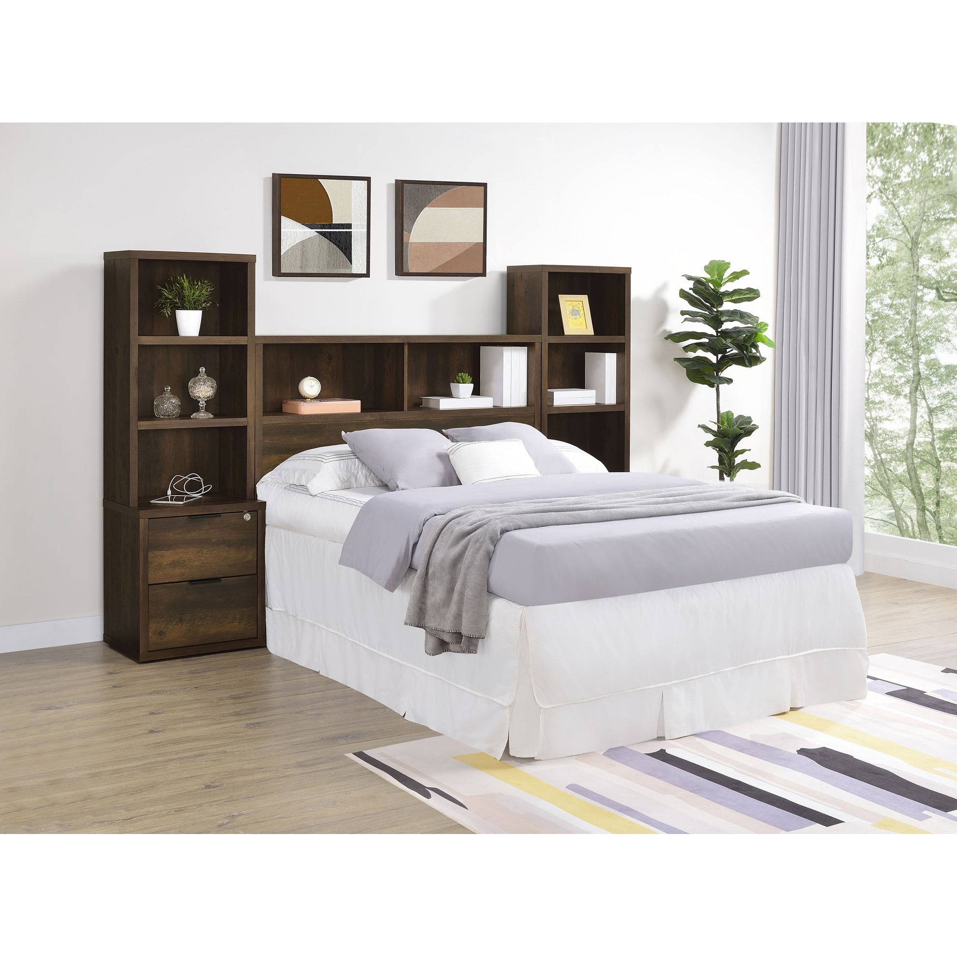 Geary - 3 Piece Bedroom Set With Bookcase Headboard Furniture Max