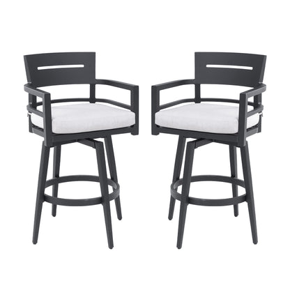 Outdoor Swivel Bar Chairs, 360 Degree Rotation, Ergonomic Backrest (Set of 2) Life Outside