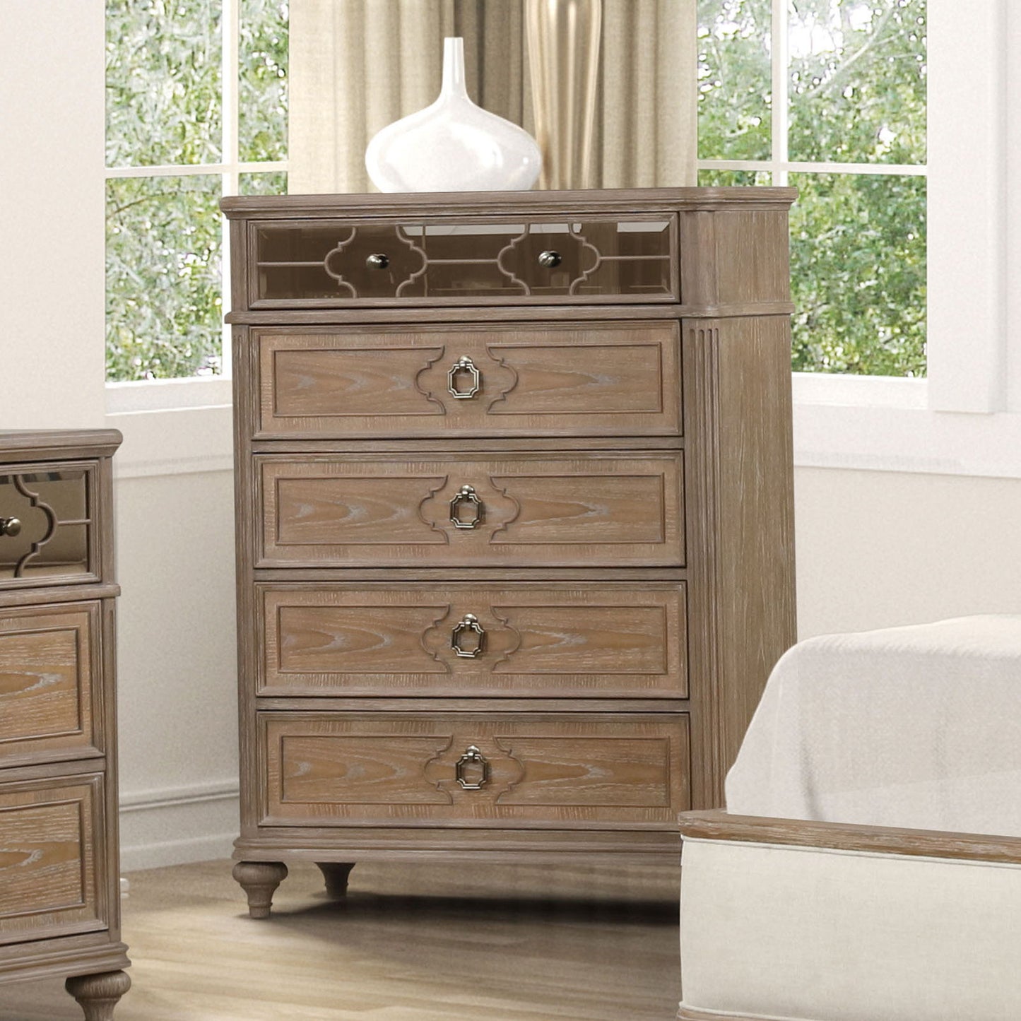 1 Piece Chest, Back Dovetail Drawers, Bedroom Furniture - Oak / Rustic Home Essentials