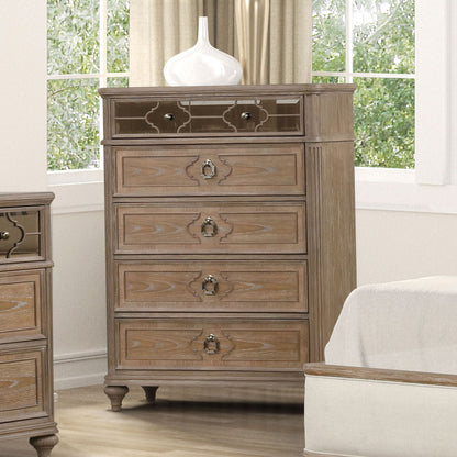 1 Piece Chest, Back Dovetail Drawers, Bedroom Furniture - Oak / Rustic Home Essentials