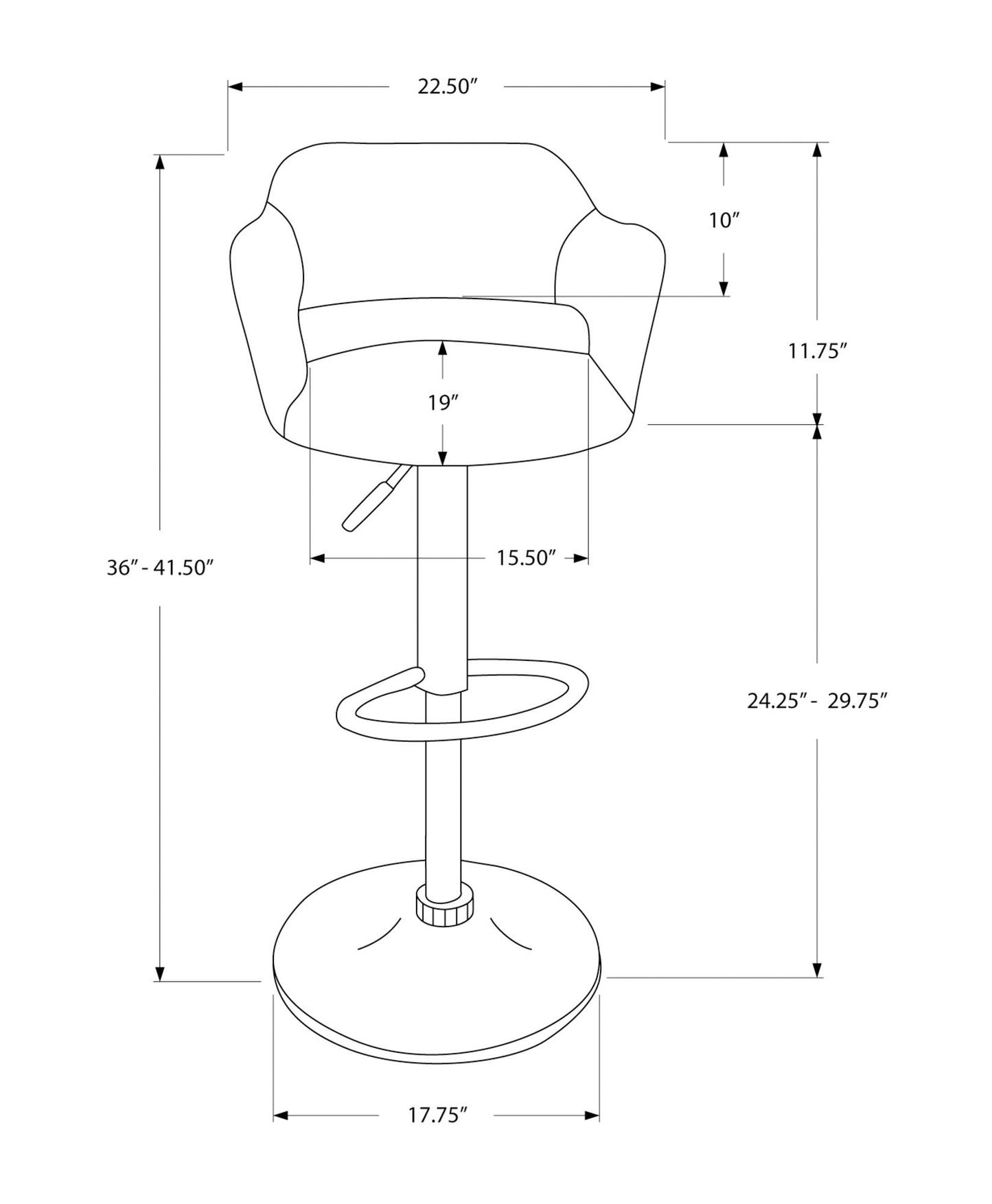 Swivel Stool Bar Height, Adjustable Versatile Seating, Contemporary & Modern 8th Street