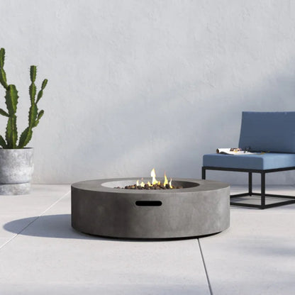 Fiber Reinforced Outdoor Fire Pit Table - Black / Gray LSI Patio Furniture