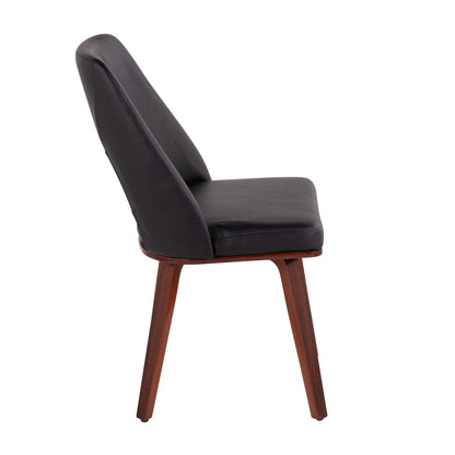Triad - Mid-Century Modern Upholstered Chair (Set of 2) - Walnut / Black Lumi Source