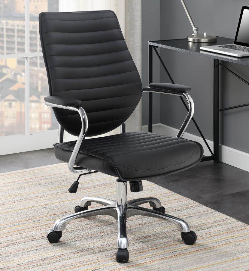 Chase - Upholstered Adjustable Home Office Desk Chair - Black