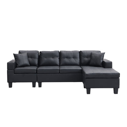Modern Sectional Sofa Set With L Shape Chaise Lounge, Cup Holder, 4 Seat Home Essentials