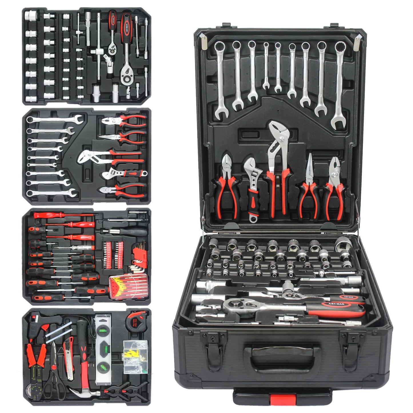 899 Piece Home Repair Tool Set With Rolling Plastic Toolbox, 4 Drawers, General Household Maintenance Kit Daily Nest