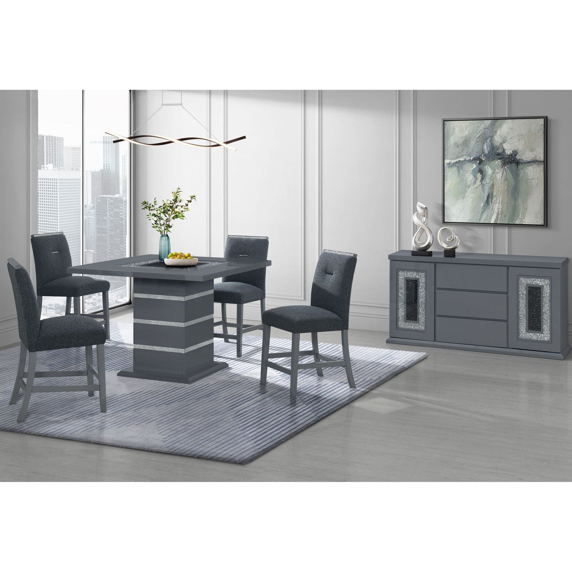 Ariya - Bar Stools (Set of 2) - Dark Grey Global Furniture USA