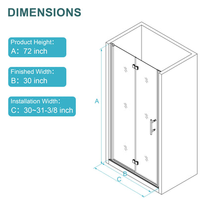 Fold Frameless Shower Door With Tempered Glass Daily Nest