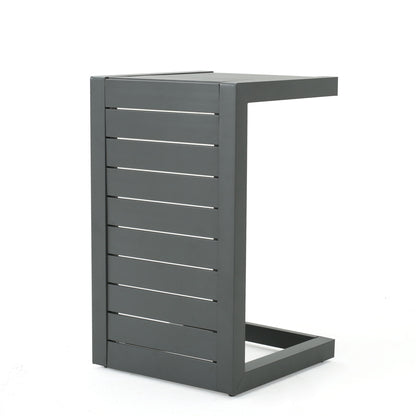 Aluminum Outdoor C - Shaped Side Table For Patio Noble House
