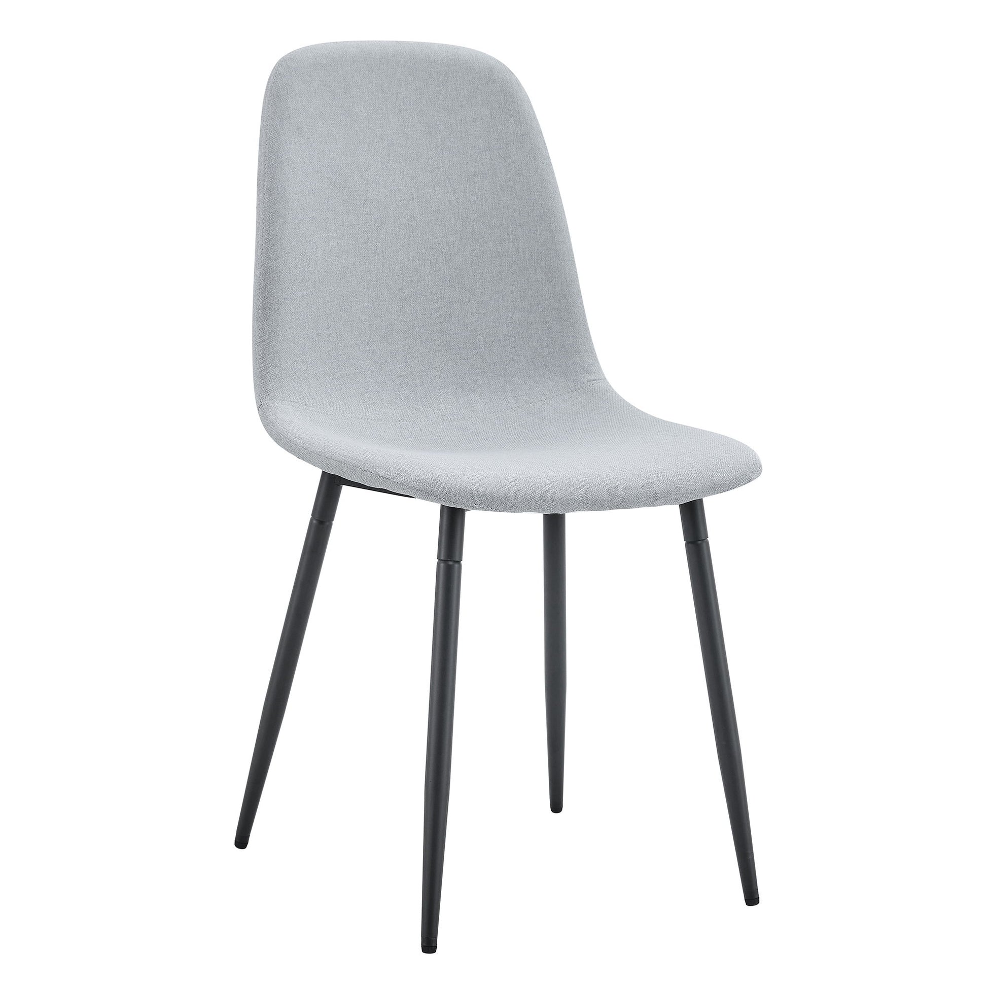 Modern Medieval Style Cushioned Side Chairs Set With Black Metal Legs For Kitchens Home Essentials