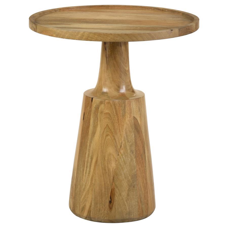 Ixia - Round Solid Mango Wood Accent Side Table CoasterEssence