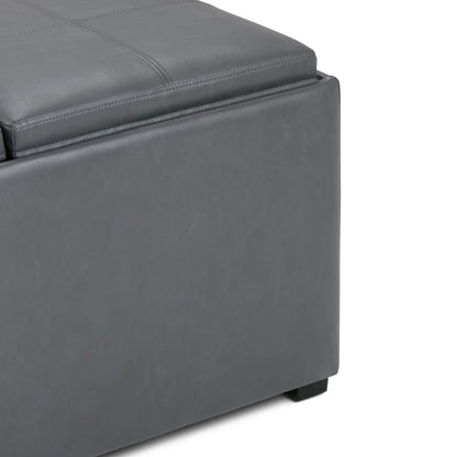 Avalon - Square Coffee Table, Storage Ottoman Simpli-Home