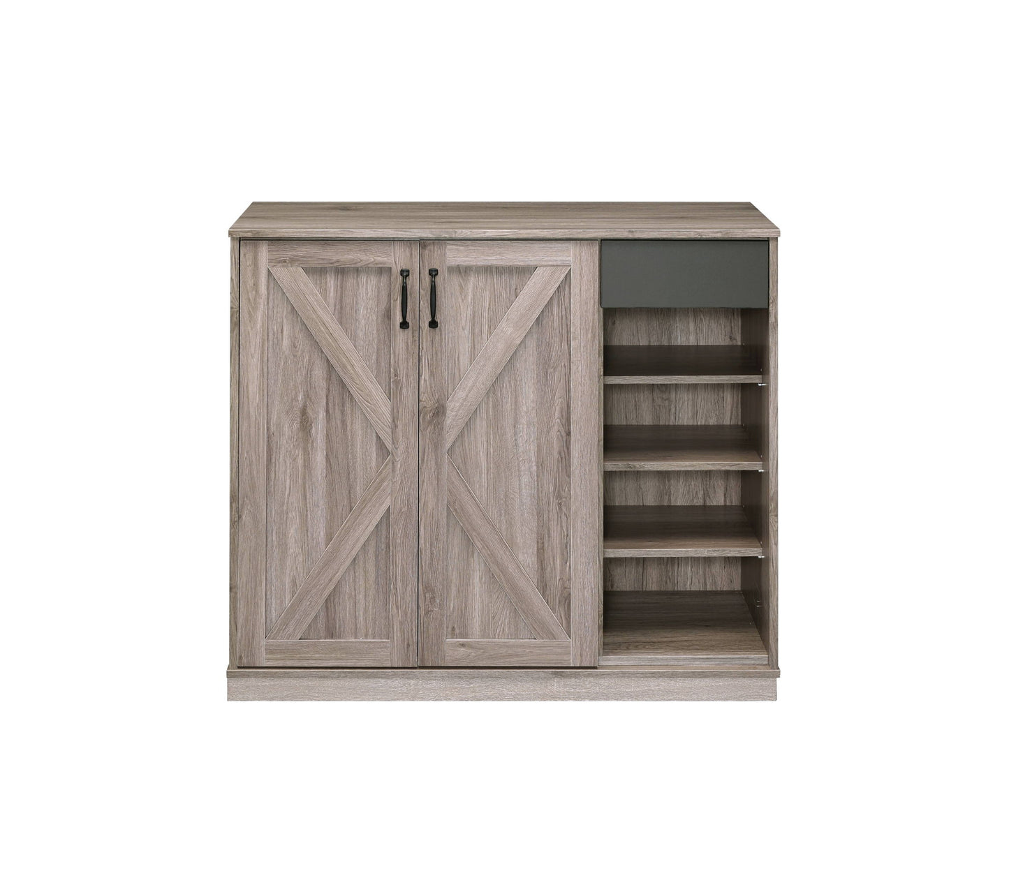 Toski - Shoe Cabinet - Rustic Gray Oak Acme