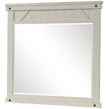 Industrial Farmhouse Mirror - White Bernards Furniture